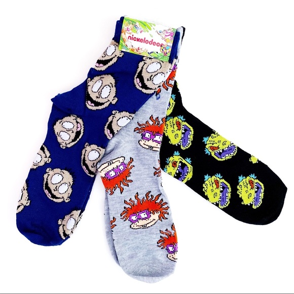 Nickelodeon Other - Rugrats Nickelodeon Crew Socks Tommy Chuckie Reptar Mens Womens 90s Retro Gift